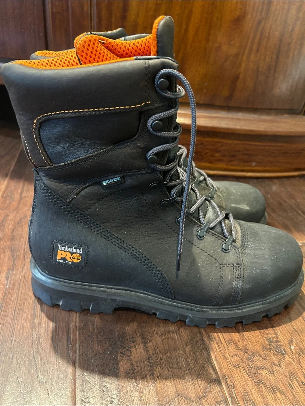 Timberland Pro Steel Toe Waterproof Men's Black Lace-Up Work Boots